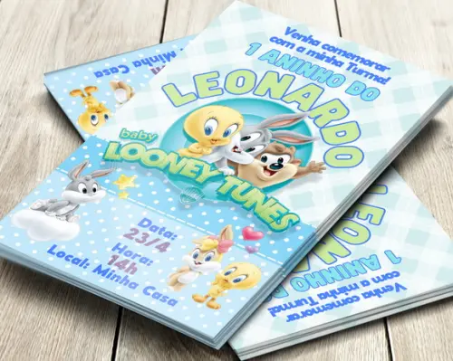 Convite Digital Looney Tunes Baby