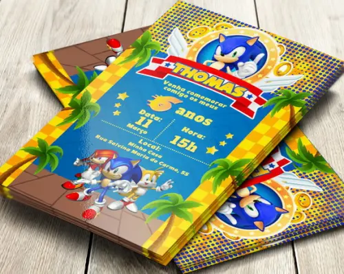 Convite Impresso Sonic