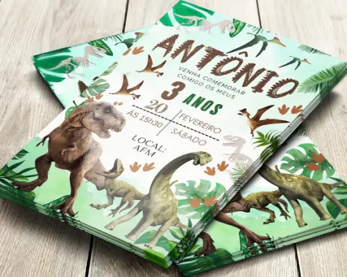 Convite Impresso Dinossauro