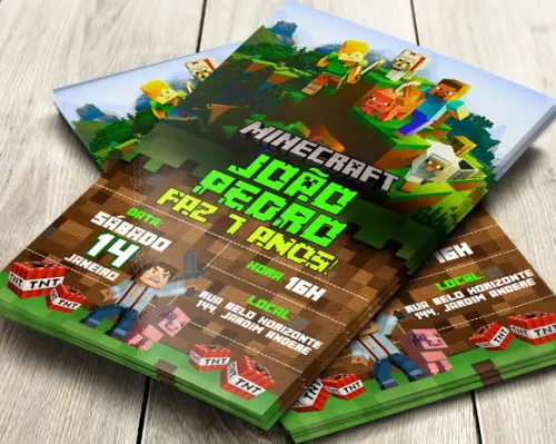 Convite Digital Minecraft