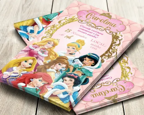 Convite Digital Princesas da Disney