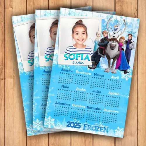 Calendário Frozen 2026 (imã de Geladeira)