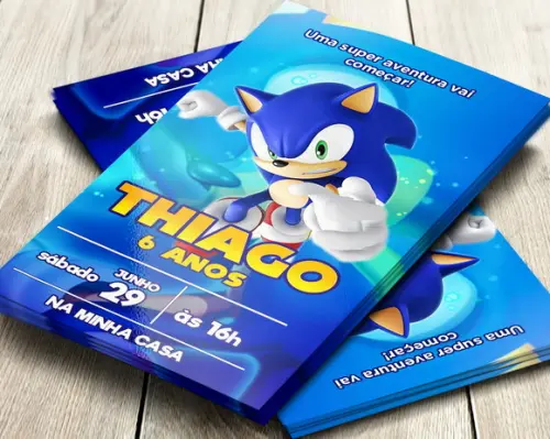 Convite Impresso Sonic