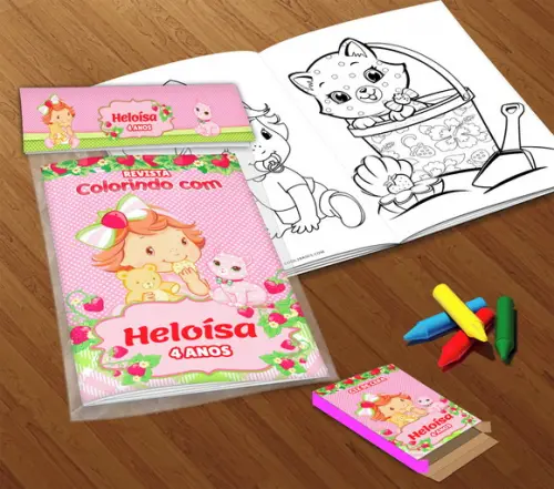 Kit Colorir Moranguinho Baby (livrinho + Giz de Cera)