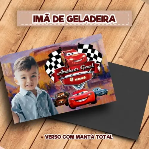 Imã de Geladeira Personalizado Carros Mcqueen