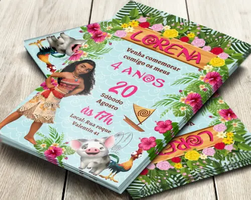 Convite Digital Moana Adulta