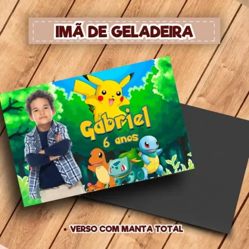 Imã de Geladeira Personalizado Pokemon