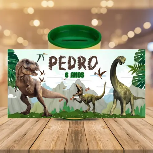 Adesivo para Cofrinho Dinossauro