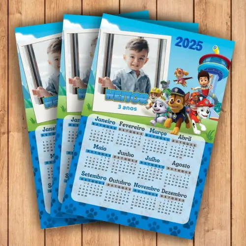 Calendário Patrulha Canina 2026 (imã de Geladeira)