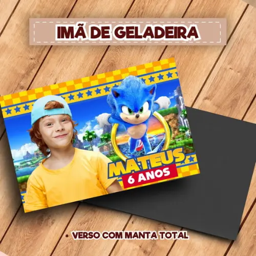 Imã de Geladeira Personalizado Sonic