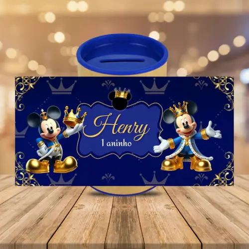Adesivo para Cofrinho Mickey Realeza
