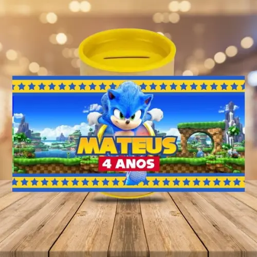 Adesivo para Cofrinho Sonic