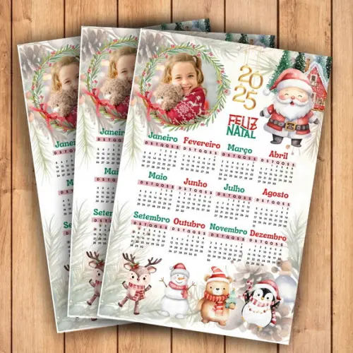 Calendário Natal 2026 (imã de Geladeira)