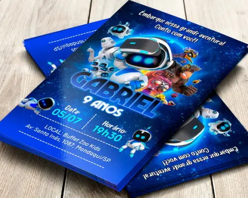 Convite Impresso Astrobot