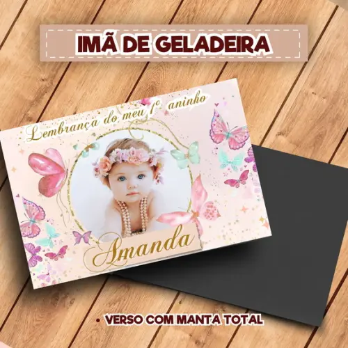 Imã de Geladeira Personalizado Jardim das Borboletas