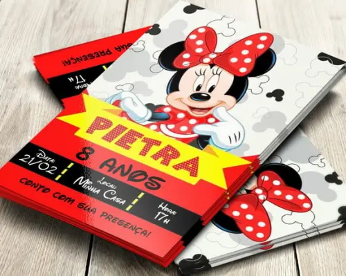 Convite Digital Minnie Vermelha