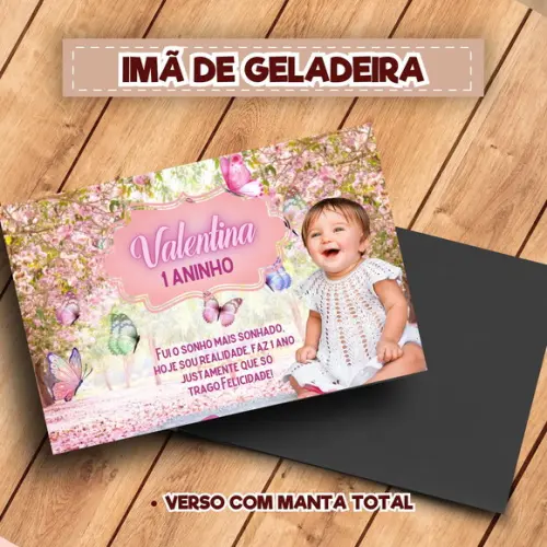 Imã de Geladeira Personalizado Jardim das Borboletas