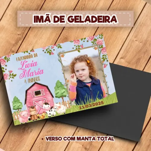 Imã de Geladeira Personalizado Fazendinha