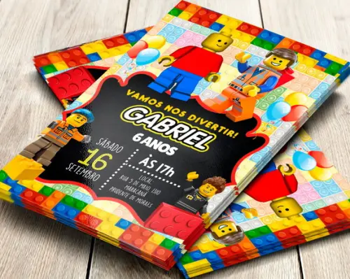 Convite Impresso Lego