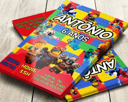Convite Impresso Lego