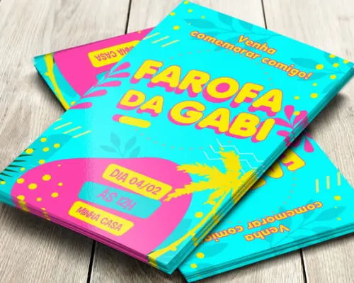 Convite Impresso Farofa da Gkay