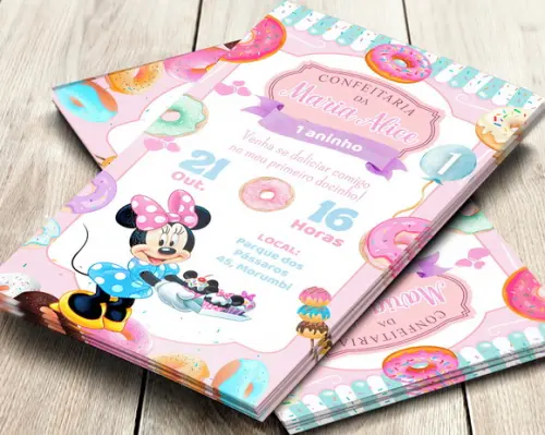 Convite Digital Minnie Confeitaria