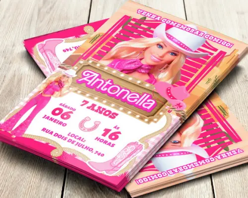 Convite Impresso Barbie Boiadeira