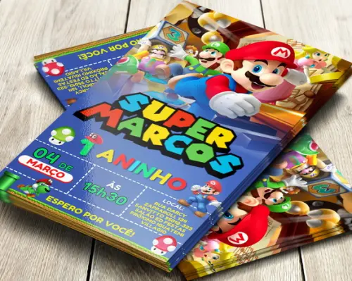 Convite Impresso Super Mario