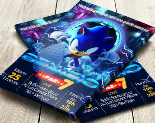 Convite Impresso Sonic