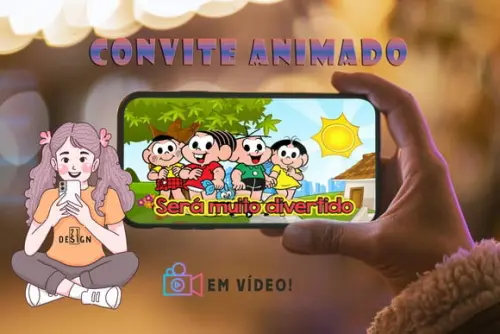 Convite De Aniversário Animado- Turma Da Mônica