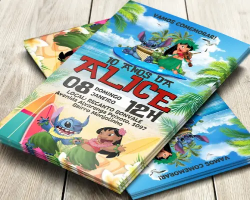 Convite Digital Lilo e Stitch