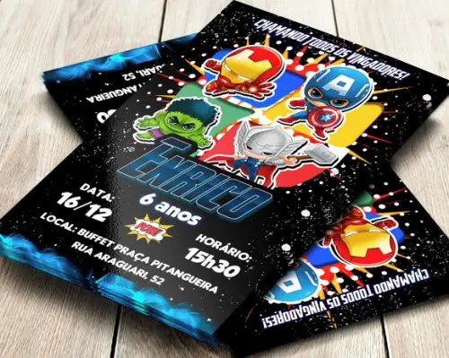 Convite Digital Vingadores Baby