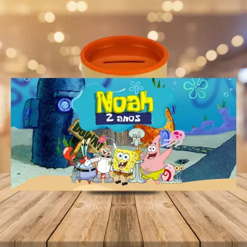 Adesivo para Cofrinho Bob Esponja