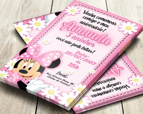 Convite Digital Minnie Rosa