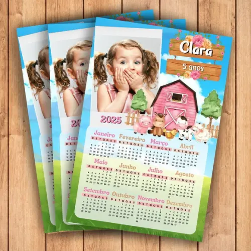 Calendário Fazendinha 2026 (imã de Geladeira)