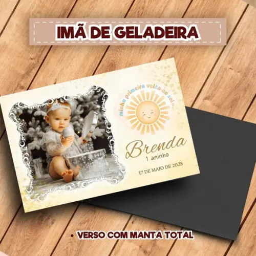 Imã de Geladeira Minha Primeira Volta ao Sol