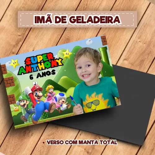 Imã de Geladeira Personalizado Mario Bros