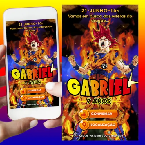 Convite Digital Interativo Dragon Ball Z