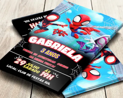 Convite Digital Spidey e Seus Amigos Espetaculares