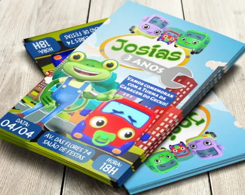 Convite Impresso Garagem do Gecko