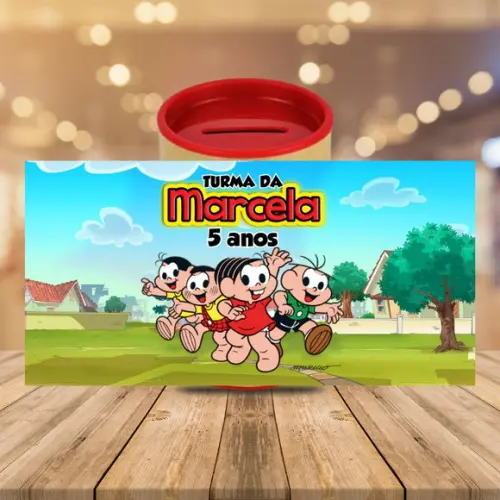Adesivo para Cofrinho Turma da Mônica