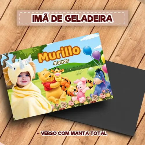 Imã de Geladeira Personalizado Ursinho Pooh