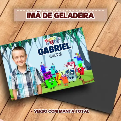 Imã de Geladeira Personalizado Number Blocks