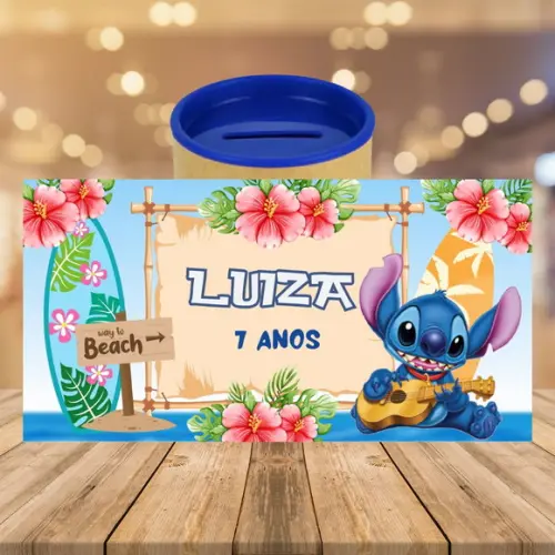 Adesivo para Cofrinho Stitch