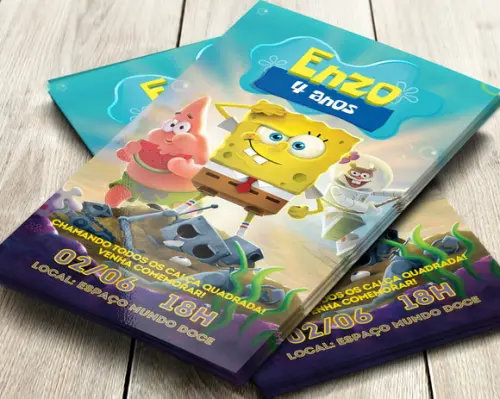 Convite Digital Bob Esponja