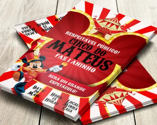 Convite Impresso Circo do Mickey