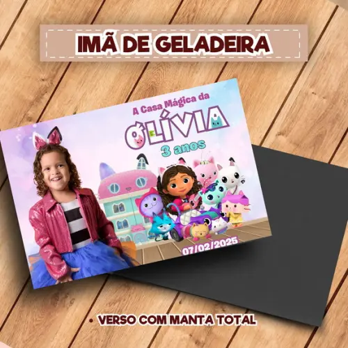 Imã de Geladeira Personalizado Casa Mágica da Gabby