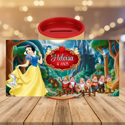 Adesivo para Cofrinho Branca de Neve