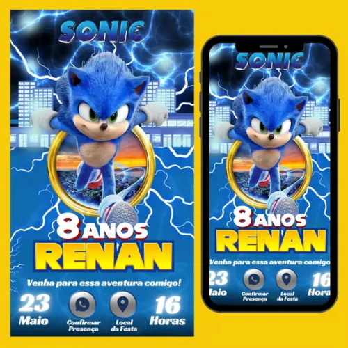 Convite Digital Interativo Sonic