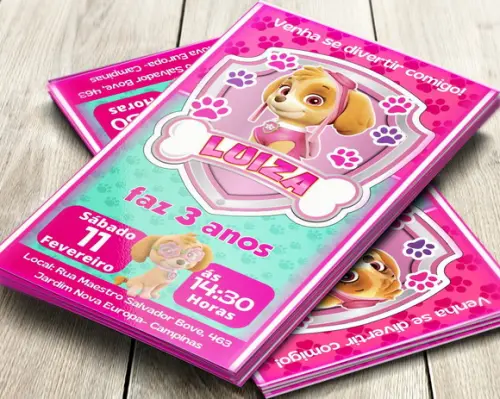 Convite Impresso Patrulha Canina